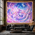 thumbnail image 6 of Moon Stars Sleeping with Dragon Curled Horizontal Pose, Mystical Fantasy for Space Lovers, Galaxy Room Decor, Housewarming Gift, Tapestry Wall Hanging for Bedroom and Dorm, 6 of 7