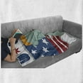 thumbnail image 6 of American Soft Flannel Fleece Throw Blanket, Retro USA Flag Drawing with Statue of Liberty National Heritage, Cozy Plush for Indoor and Outdoor Use, 60" x 80", Almond Green White, by Ambesonne, 6 of 6