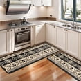 thumbnail image 3 of Kitchen Rugs Sets Of 2,Brown Geometric Triangle Square Pattern Anti Fatigue Kitchen Mat Rugs Non Slip Washable,Decorative Kitchen Floor Mats for Kitchen,Sink,Laundry,17"x47"+17"x47", 3 of 5
