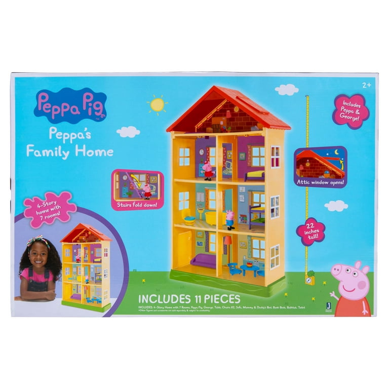 Peppa Pig Peppa's Adventures Peppa's Family House Playset Preschool Toy, 6  Acces