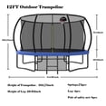 thumbnail image 3 of 12FT Recreational Kids Trampoline with Safety Enclosure Net & Ladder, Outdoor Recreational Trampolines, 3 of 5