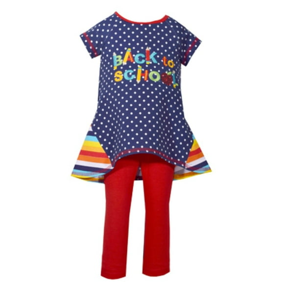 Bonnie Jean Girls' Toddler Holiday Dress and Legging Set, Back to School, 2T