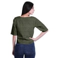 thumbnail image 3 of Moomaya Womens Printed Cotton V-neck Crop Top Elbow Sleeve Summer Clothing Boho Blouse, 3 of 7