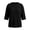 Black, variant on Waffle Knit Blouses for Women Crew Neck 3/4 Sleeve Loose Fit Polycotton Shirt,Sky Blue Size XL
