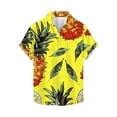 thumbnail image 5 of Txeol Stylish Men's Hawaiian Shirt - Short Sleeves, Lightweight Linen Blend, Classic Pineapple Pattern Holiday Deals,Yellow,M, 5 of 5