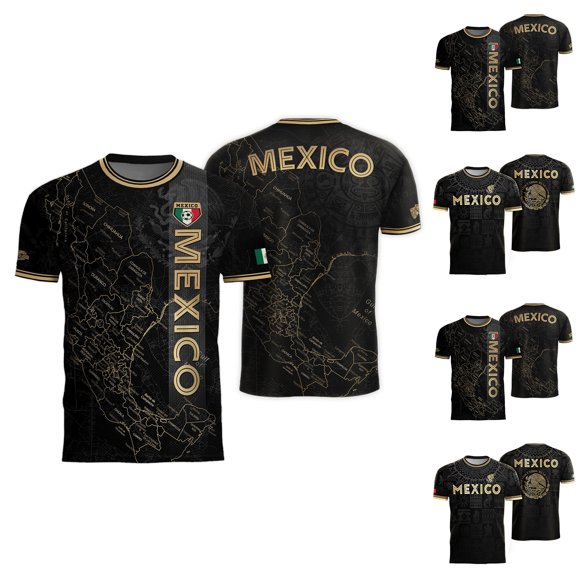 2026 New Mexico Soccer Jersey Mens, Mexico National Team Graphic Style, Mexican Jersey Soccer T-Shirt, Crew Neck Short Sleeve Sport Tee for Travel and Everyday Wearing for Adult