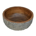 thumbnail image 1 of Rough Textured Wooden Decorative Bowl In Round Shape, Gray and Brown, 1 of 1