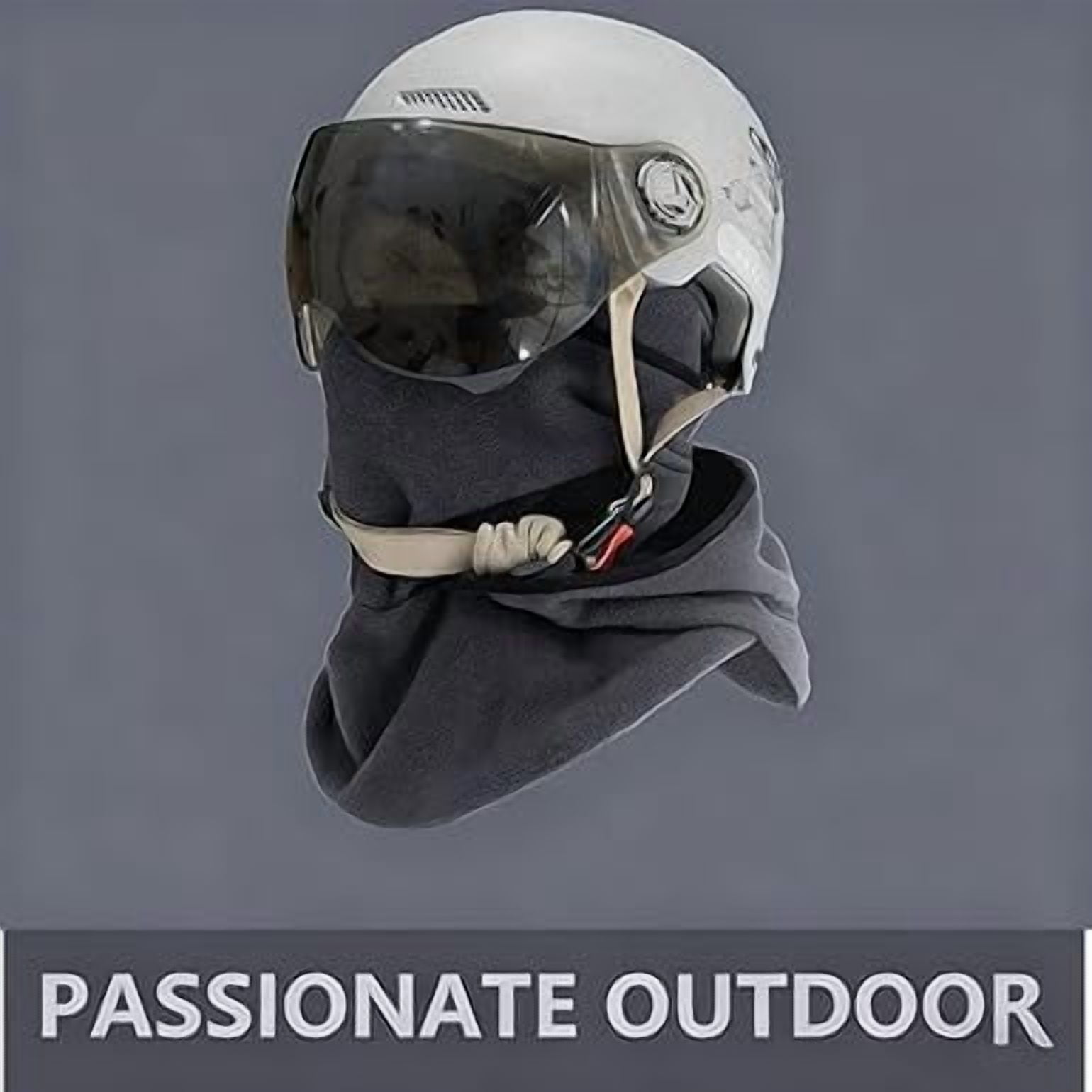 Outdoor Winter Warm Hat Neckband Integrated Cycling Ski Mask for Men Women Fleece Face Head Neck Cover Windproof（1pcs-black）