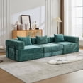 thumbnail image 6 of CARZZI Compression Floor Sofa Bed, 3-Seat Convertible Modular Sectional Couch with Fixed-Shape Frame, Comfy Foldable Mattress Boneless Sleeper Couch, Convertible Sofa for Living Room, Dark Green, 6 of 11