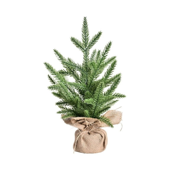 BNNG Tabletop Mini Christmas Tree, 15" Artificial Miniature Pine Christmas Tree with Linen Base Perfect for Christmas Decorations, Home, Kitchen, Dining Table