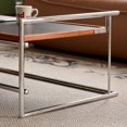 thumbnail image 6 of YINGYING Coffee Table, Retro Small Living Room Table, Rectangle Solid Wood   Center Table with Stainless Steel Frame Tea Table, 6 of 10