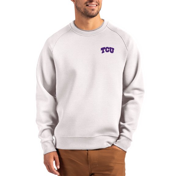 Men's Cutter & Buck Gray TCU Horned Frogs Roam Recycled Pullover