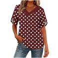 thumbnail image 2 of Neewe Womens Tops Basic Summer Printed T Shirts Short Sleeve Dressy Casual Loose Fit Cute Tee Clothes Trendy Fashion Outfits, 2 of 7