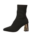thumbnail image 2 of Bixock Boots for Women Mid Heel Short Boots Large Size Pointed Toe Slip On Stretch Sock Boots Comfortable Warm Daily Wear Fall Women Shoes, 2 of 8