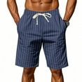 thumbnail image 4 of Men's Summer Beach Linen Shorts Summer Elastic Waist Drawstring Shorts Lightweight Casual Shorts, 4 of 7