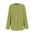 thumbnail image 7 of Womens Linen Blend Long Sleeve Blouse Loose Fit Breathable Comfort Casual Shirt, 7 of 7