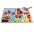 thumbnail image 2 of Juego de cocina de madera, Juego de cocina para niños, Juguetes de , Cocina con estufa a gas, Accesorios de cocina, Juego de aprendizaje temprano, Juguetes educativos para CUTICAT Juego de cocina de madera, 2 of 8