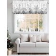 thumbnail image 5 of Grey Floral Rustic Curtain Valances for Windows, Spring Farmhouse Botanical Floral Kitchen Valance Window Treatment, Light Filtering Block Curtains for Bathroom/Bedroom/Living Room 42'' x 12'', 5 of 9