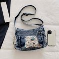 thumbnail image 4 of SPEKSEE Denim Purse Crossbody Bags, Boho Hobo Crossbody Bags for Women, Casual Y2K Travel Purse with Butterfly Pattern Lots of Pockets, 4 of 8