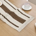 thumbnail image 2 of Table Runner and Placemats Set of 4, Yamaziot Washable Fabric Rectangle Dining Table Mats with Tassels, 12"x70" Table Flag & 13"x18" Place Mats, Brown, 2 of 7