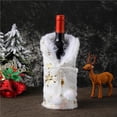 thumbnail image 2 of Toystoory Cubierta de copo de nieve para botella de vino de Navidad, bolsa de almacenamiento dorada y plateada llamativa, telas de felpa, Kits de decoración para fiestas Dorado Toystoory HA027629-02, 2 of 6