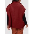 thumbnail image 3 of Women's Sleeveless Fleece Vest, Stand Collar Button Down Loose Fit Sherpa Outerwear Gilet, 3 of 6