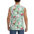 thumbnail image 4 of Xecao Bunny And Rose Print Men's Tank Top: Sleek Sleeveless Tee for Casual Sports and Beach Occasions-Medium, 4 of 7
