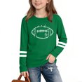 thumbnail image 2 of ITSAME Girls Long Sleeve T-Shirts, Loose Fit Fashion Print Round Neck Kids Fashion Leisure Tees Green Size 9-10T, 2 of 6