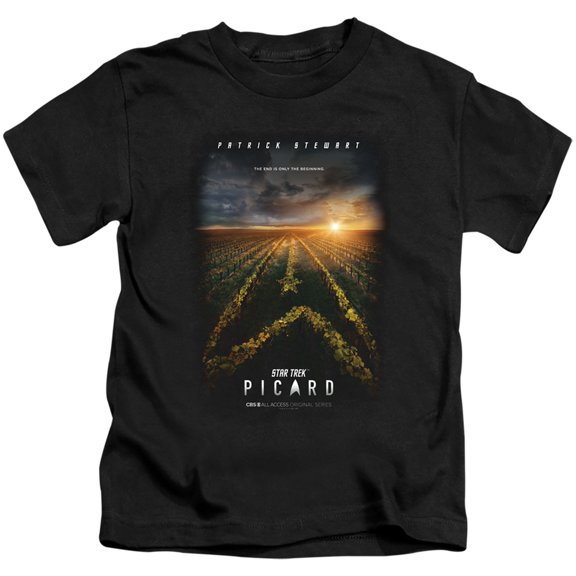 Star Trek Picard Picard Poster Youth 18/1 T-Shirt Black