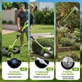 thumbnail image 5 of 4-in-1 Electric Small Lawn Mower with Detachable Wheeled Base, 3 Position Cutting Height, Cordless Mini Push Mower Battery Powered for Garden/Yard/Farm, Gardening Gifts for Parents, Seniors, Women, 5 of 8