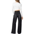 thumbnail image 4 of Vaqueros anchos con tacto lateral y cintura alta para mujer, color negro, talla 16, 4 of 6