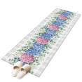 thumbnail image 2 of Runner Rug 2 x 6 Ft, Blue Pink Hydrangea Washable Non-Slip Floor Mat for Kitchen Hallway/Entryway, Eucalyptus Leaves Grey Plaid Long Kitchen Runner Area Rugs for Living Room, Low-Profile, 2 of 7