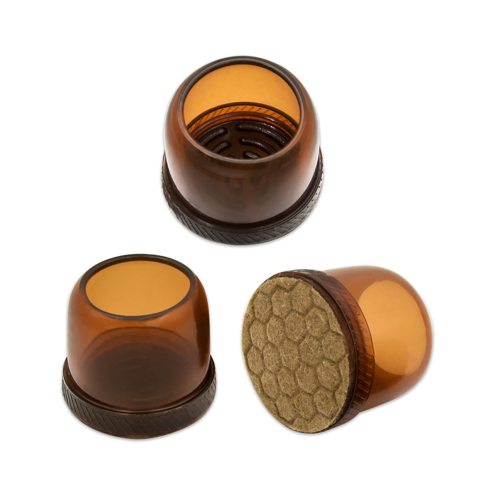 Flyshop 8PCS Durable Round Chair Leg Caps with Felt Pads Prevent Scratches Reduce Noise Protective Caps Felt Furniture Pads Floor Protectors, Light Brown, X-Large: 30 to 45mm