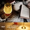 thumbnail image 2 of Cordless Table Lamp, Rechargeable Battery Operated Lamp, 3 Way Modes & Stepless Dimmable LED Touch Lamp, Portable Crystal Gold Metal Beside Lamps for Bedroom Living Room Restaurant Outdoor, 2 of 5