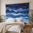 thumbnail image 3 of Navy Blue Ombre Tapestry for Bedroom Wall Hanging Tapestry, Modern Moire Abstract Art Luxury Ceiling Backdrop Tapestries Poster Blanket Wall Decor for Teens Room Living Room Dorm 39" x 59", 3 of 8