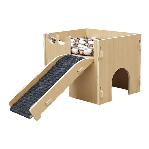 Casa para hámster, escondite de madera para conejillos de indias, escondite para mascotas, nido para dormir, cabaña de juego para mascotas pequeñas,