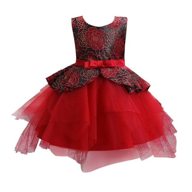Robe de Bal en Dentelle Florale pour Tout-Petits, Enfants, Bébés Filles, Robe de Princesse, Robe de Fête, Vêtements
