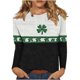 thumbnail image 5 of Camiseta Suelta de Cuello Redondo de Impresión Del Día de San Patricio Casual de Manga Larga de las Mujeres para el Uso Diario de Primavera Verano, 5 of 8