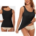 thumbnail image 4 of FITVALEN Tank Tops for Women Basic Camisole with Built in Bra Casual Wide Strap Sleeveless Layer Top 3 PACK, 4 of 7