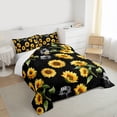 thumbnail image 3 of jejeloiu Countryside Floral Sunflower Twin Comforter Sets,Rustic Plant Floral Bedding Set For Adults 2pcs, 3 of 8