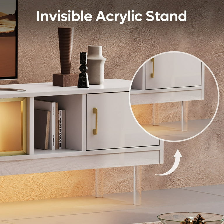 White acrylic tv stand online