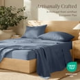 thumbnail image 3 of Bare Home Linen Sheet Set - Deep Pocket - Breathable - 3-Pieces - Twin, Indigo, 3 of 10
