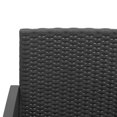 thumbnail image 4 of vidaXL 2-Seater Garden Bench with Cushions Black PP Rattan, 4 of 5