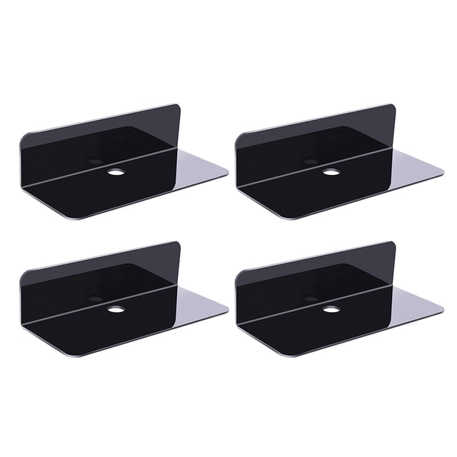 Shisuyan 4 Pcs Étagères Murales Flottantes Autocollants Étagères d'Angle Flottantes Petite Étagère d'Exposition