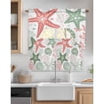 thumbnail image 2 of Red Sage Green Starfish Coastal Swag Valance and Tier Curtains 36'' Length Set, Beach Nautical Coral Sea Light Filtering Kitchen Curtains, Tier Curtain Valances for Bathroom/Living Room/Bedroom/Café, 2 of 6