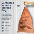 thumbnail image 4 of Maypes Heavy-Duty Mesh Laundry Bags with Carrying Strap, Clothes Hamper with Drawstring, Camel, 36" X 24", 4 of 4
