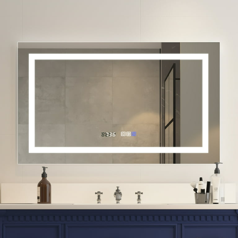 ExBrite 24 Inch LED Mirror Vanity Round Mirrors Bathroom Anti-Fog