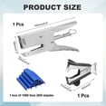 thumbnail image 2 of Desktop Stapler Heavy Duty, 1 Set Handheld Plier Stapler No Jam with Staples Remover and 1000 Blue 26/6 Staples Set for Office Supplies Workplace Paperwork Cardboard, Silver, 2 of 6