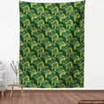 thumbnail image 4 of Botany Fabric by the Yard, Rhythmic Abstract Yarrow Helichrysum Pattern, Decorative Upholstery Fabric for Chairs & Home Accents, Hunter Green Yellow by Ambesonne, 4 of 5