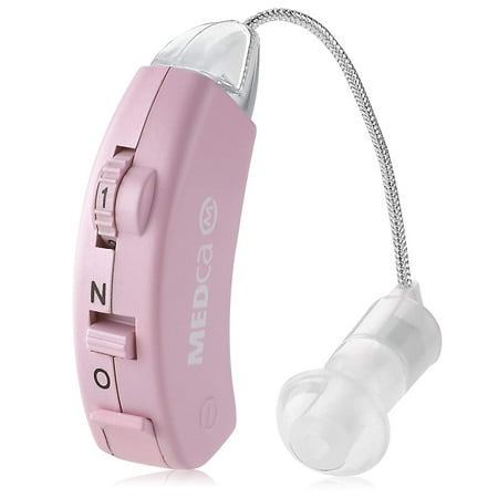 Digital Hearing Amplifier - Behind the Ear Sound Amplifier Set, BTE Hearing Ear Amplification Device and Digital Sound Enhancer PSAD for Hard of Hearing, Noise Reducing Feature, Pink by
